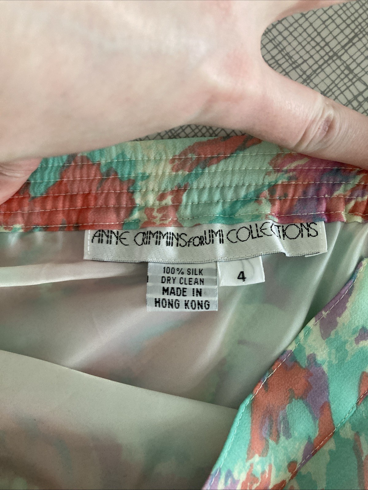 Vintage 80s Anne Crimmins Umi Collections 100% Silk Ikat Skirt Hong Kong Midi 4