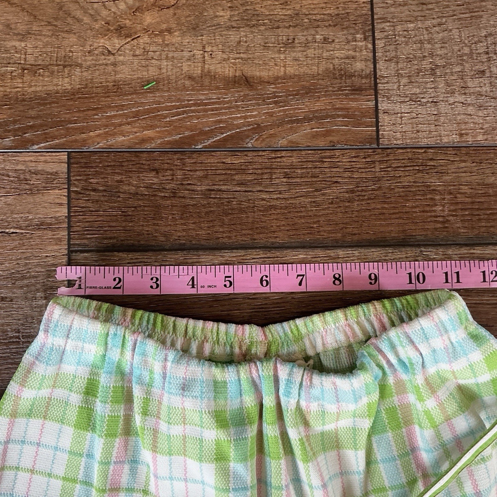 70s VINTAGE James Kenrob Dalton Lime Plaid 3-Pc Top Vest Pants Set Size S #28D8