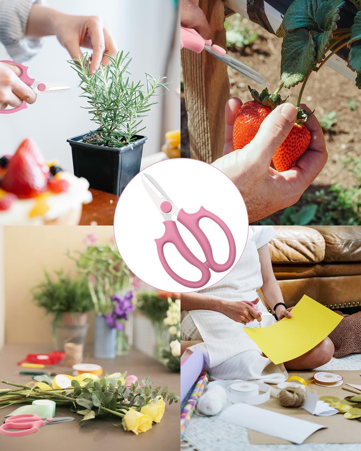 Pink Flower Scissors, Thickened Stainless Steel Floral Pruning Snips – Sharp Gar