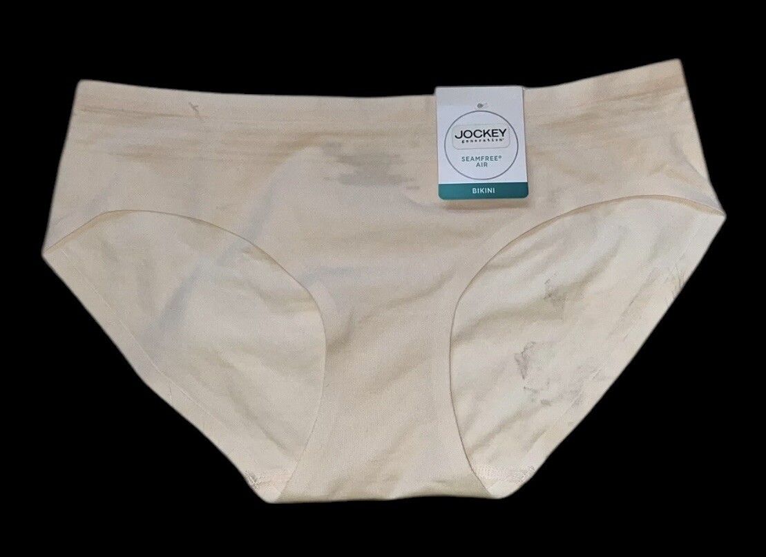 Jockey ‘Seamfree Air’ Ivory Nylon Bikini Panties Womens L NWT