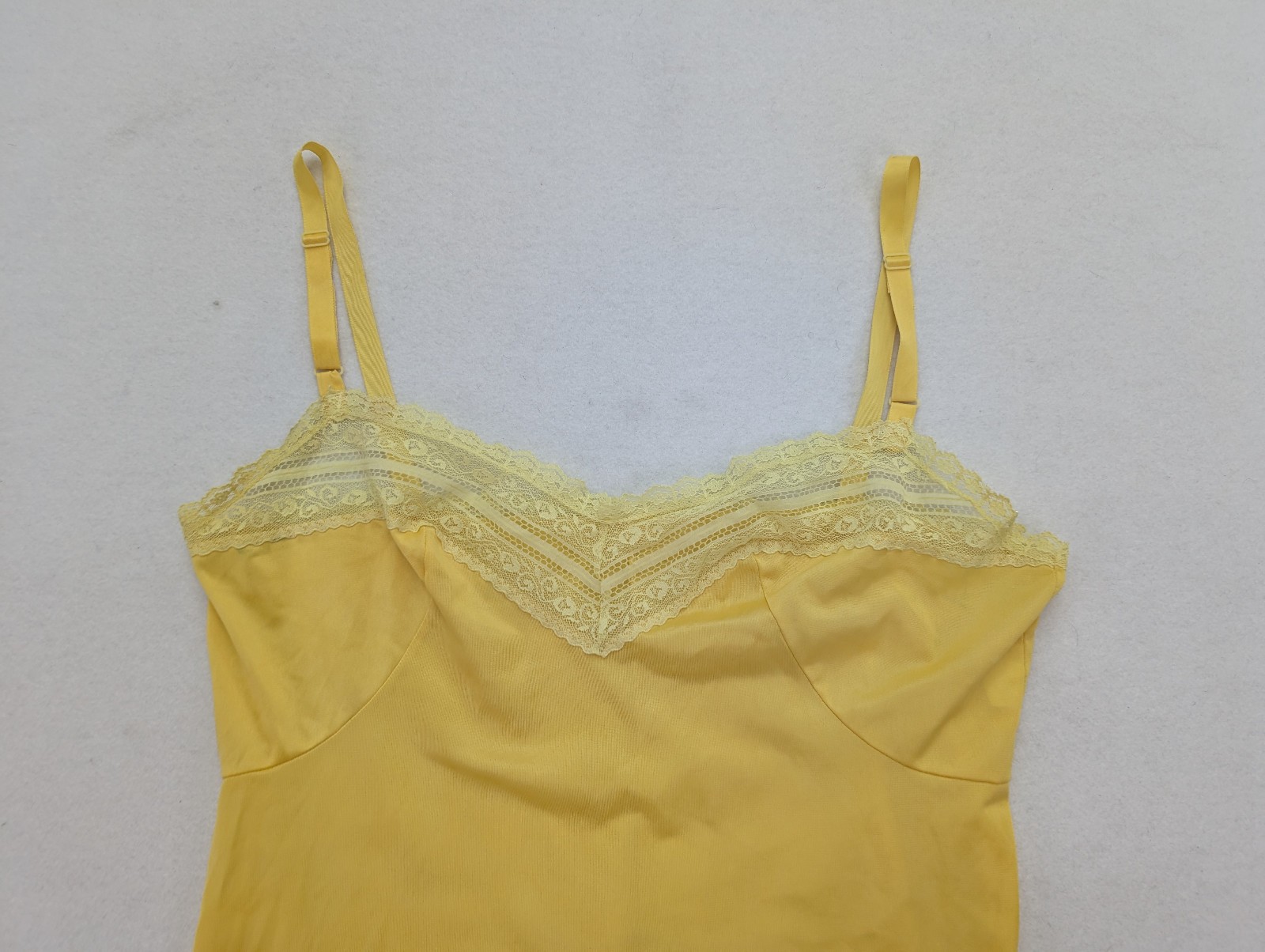 Kasara Vintage Camisole Slip Top Size S Yellow Tank