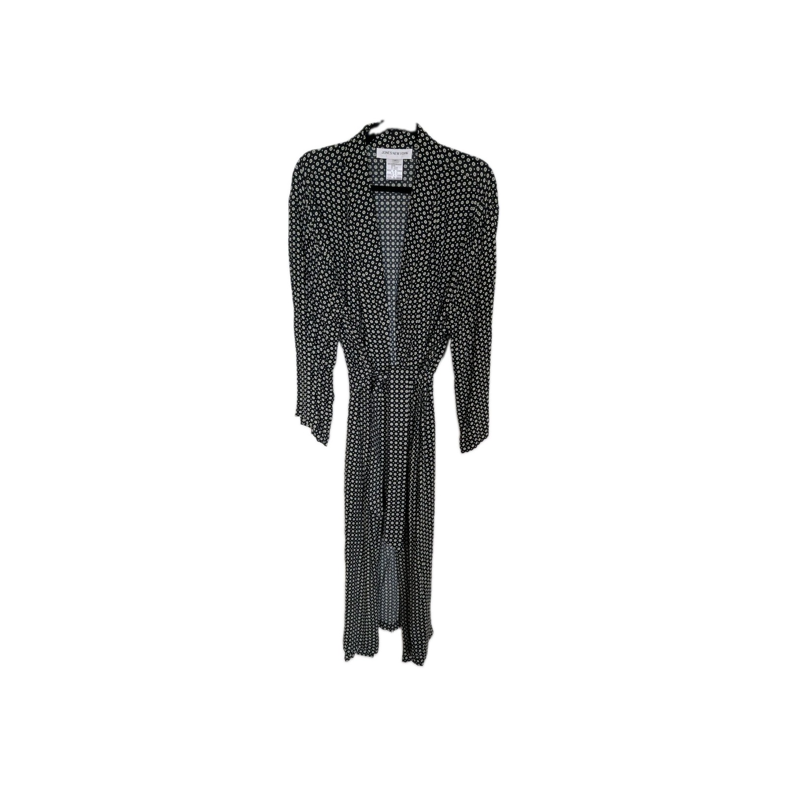 Jones New York Vintage Robe Black Geometric Design sz 10 Classic