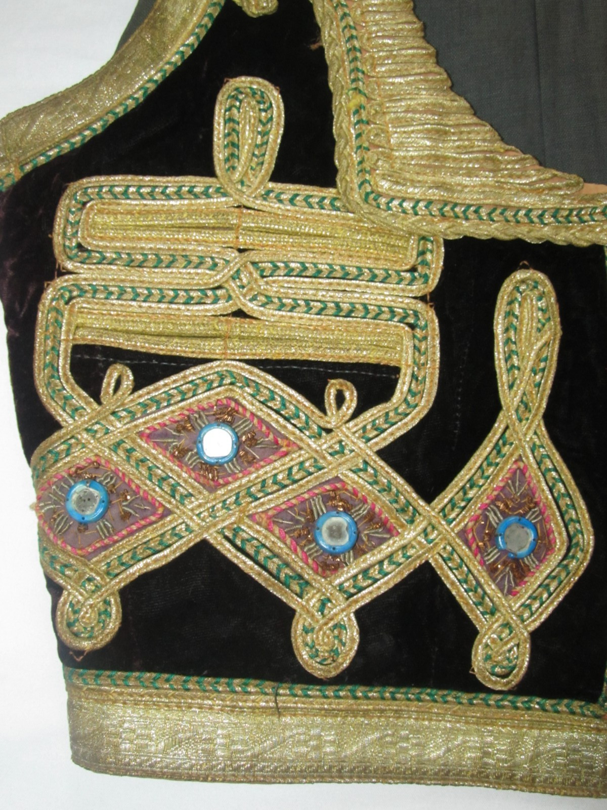 Vintage Turkish Vest Hendrix Morrison Style Made In Pakistan Velvet Gold Lloyds
