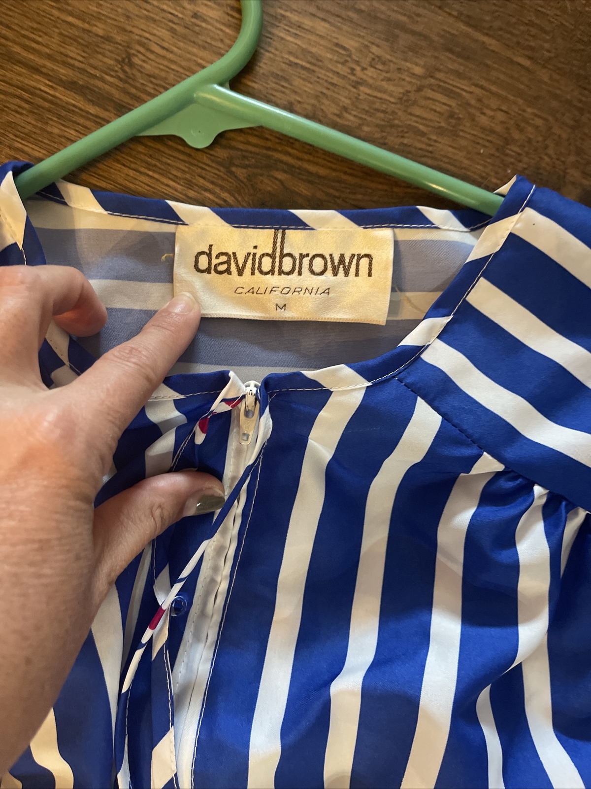 Vintage David Brown California Medium Large Zipup nightgown Patio House Dress US