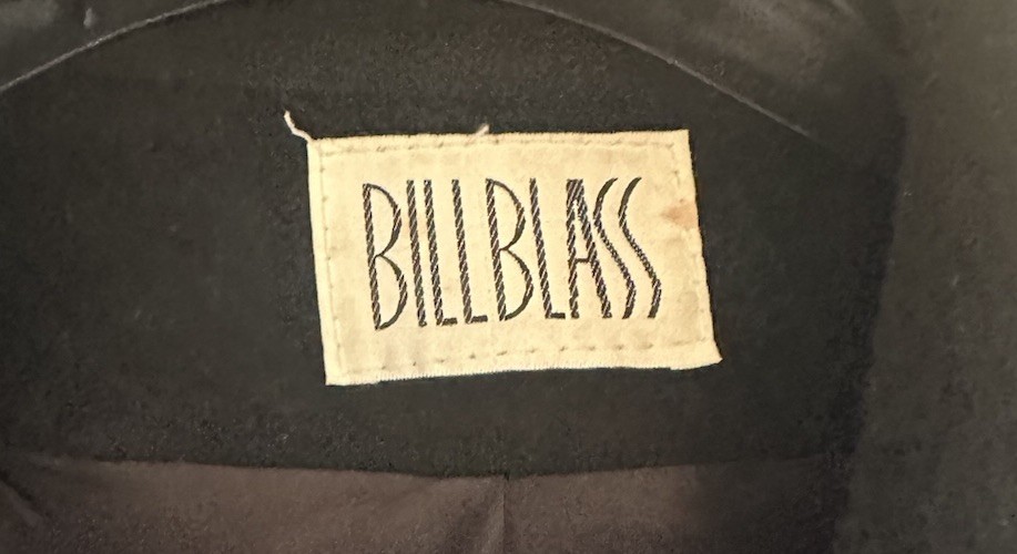 Bill Blass Navy Blue Wool Double Breasted Military Style Size 4 Fine