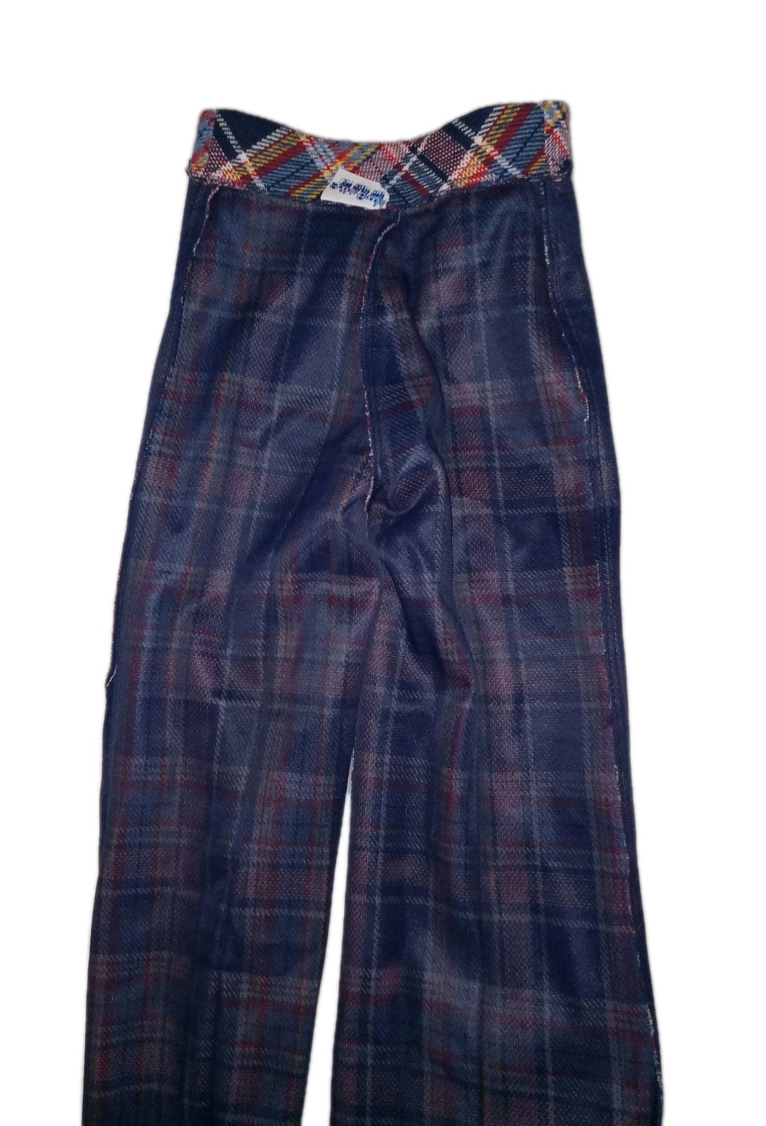 Vintage Bobbie Brooks Bell Bottom Flare Pants Plaid 6 XS 26 X 28.5 Retro Hippie