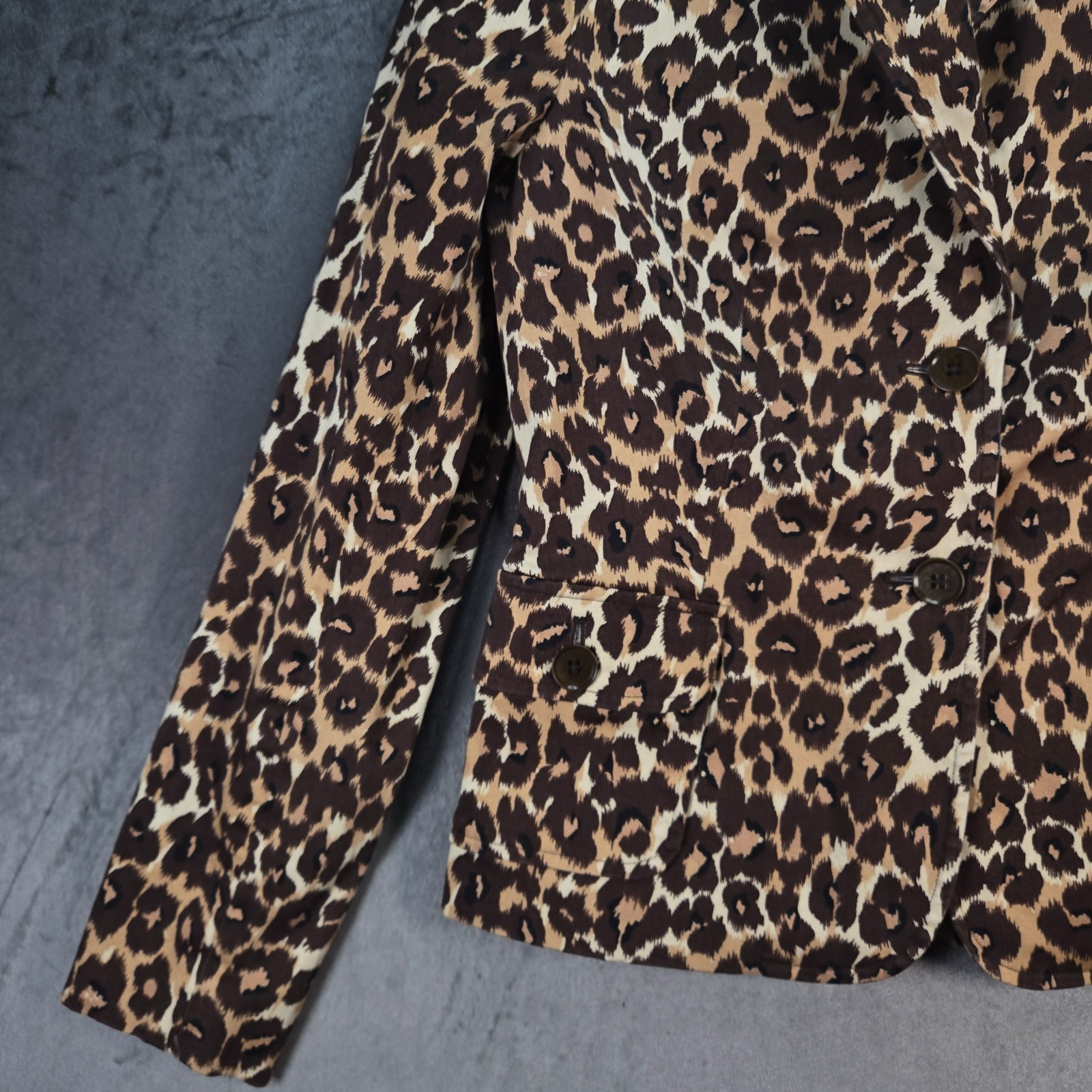 Vintage Harold&rsquo;s Leopard Hourglass Blazer Womens 6 Brown Tan Animal Print Jacket