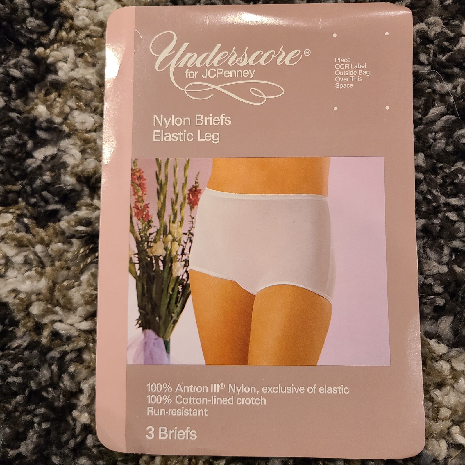 Vintage J C Penney Underscore 100% Antron lll Nylon Brief Panties Sz 6-10