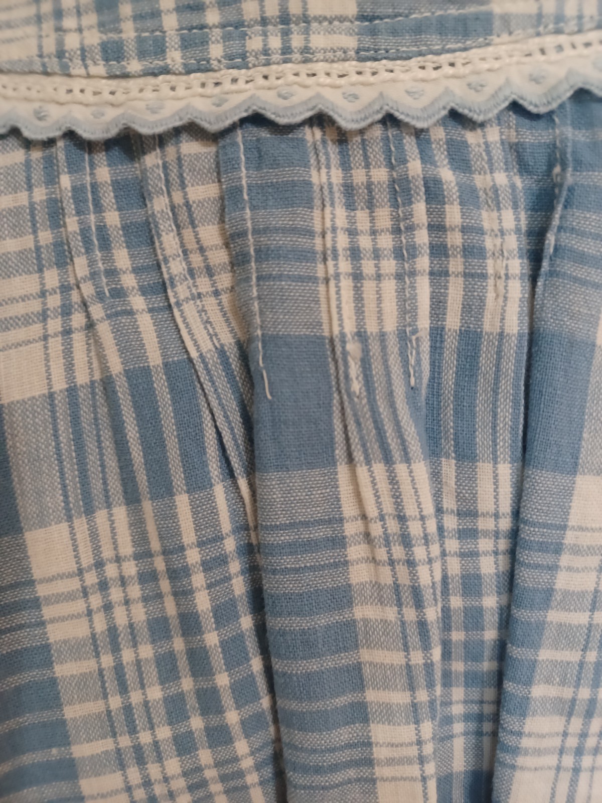 Antique Edwardian 1910s-20s Blue Puff Sleeve Doll Collar Cottagecore Blouse