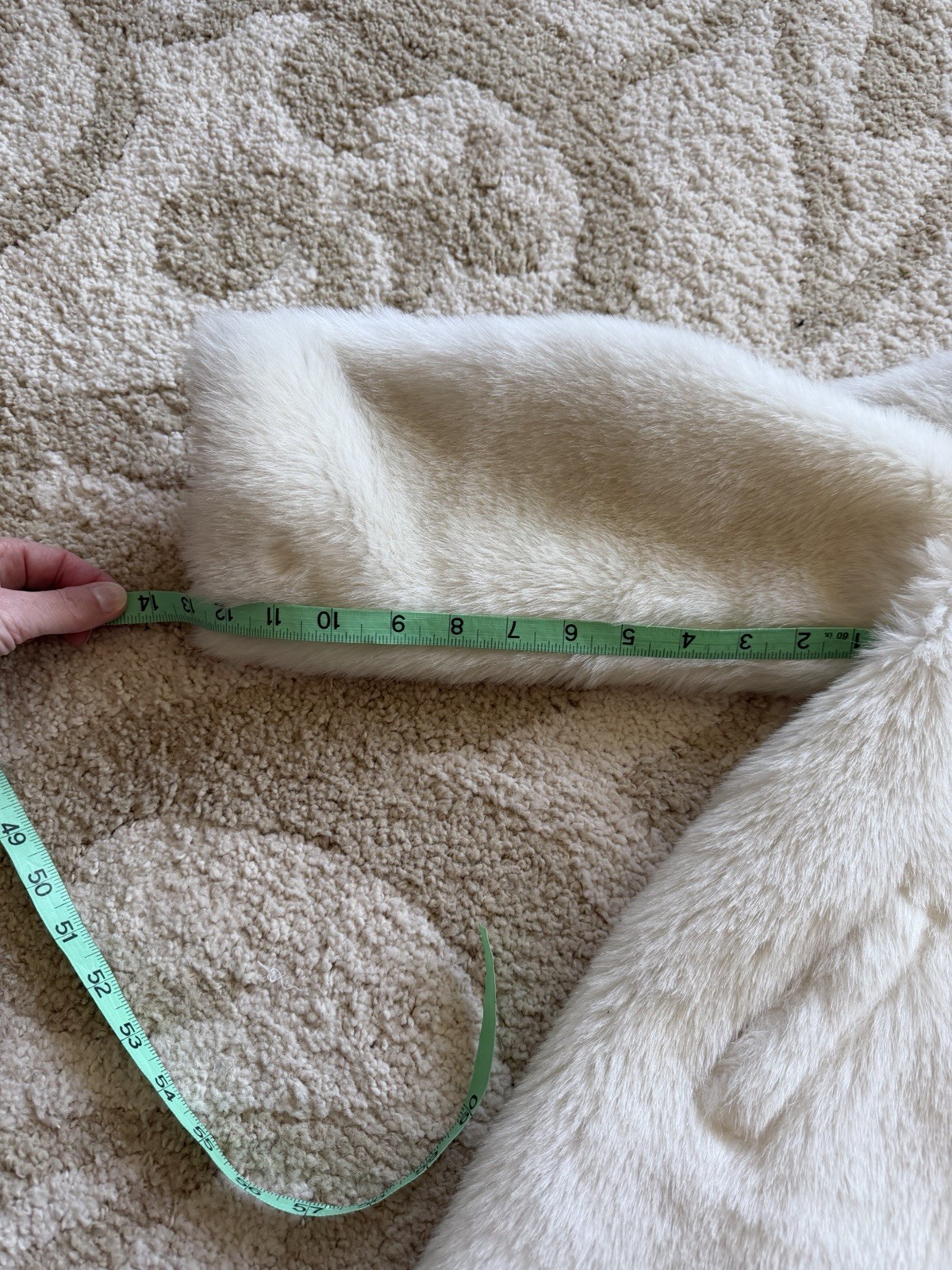 Vintage Faux Fur White Jacket, Millicent’s, Sz XS/S, 1950s