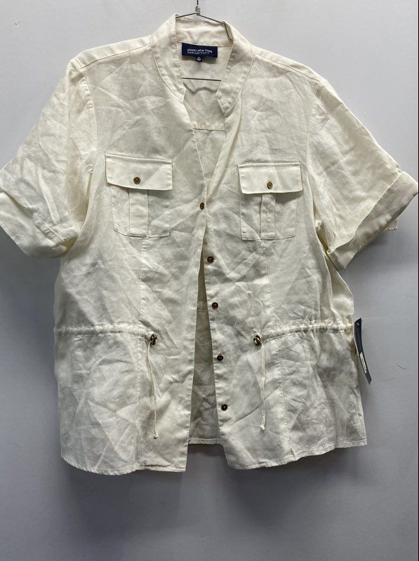 Jones New York Signature Women&rsquo;s White 100% Linen Safari Utility Jacket NWT 1X