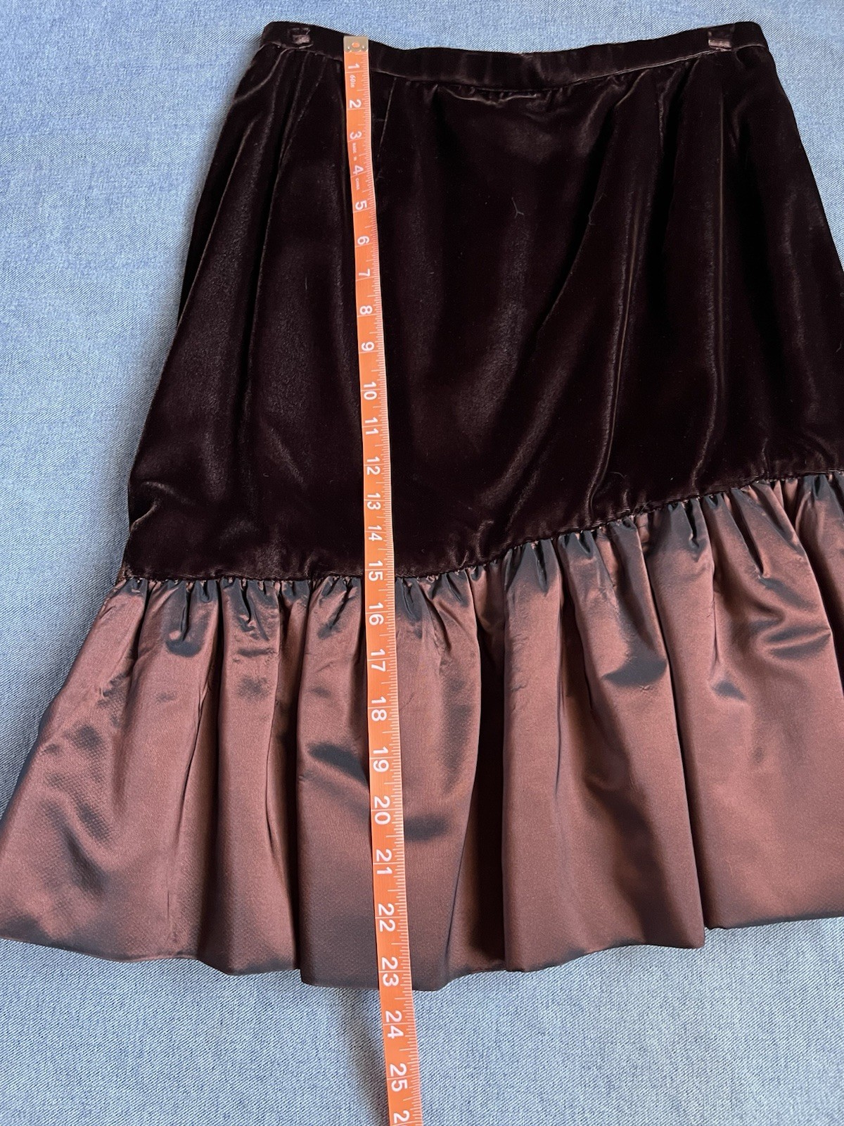 Vintage Burgundy/Brown Velvet 2 Piece Skirt Suit by De Royal Paris