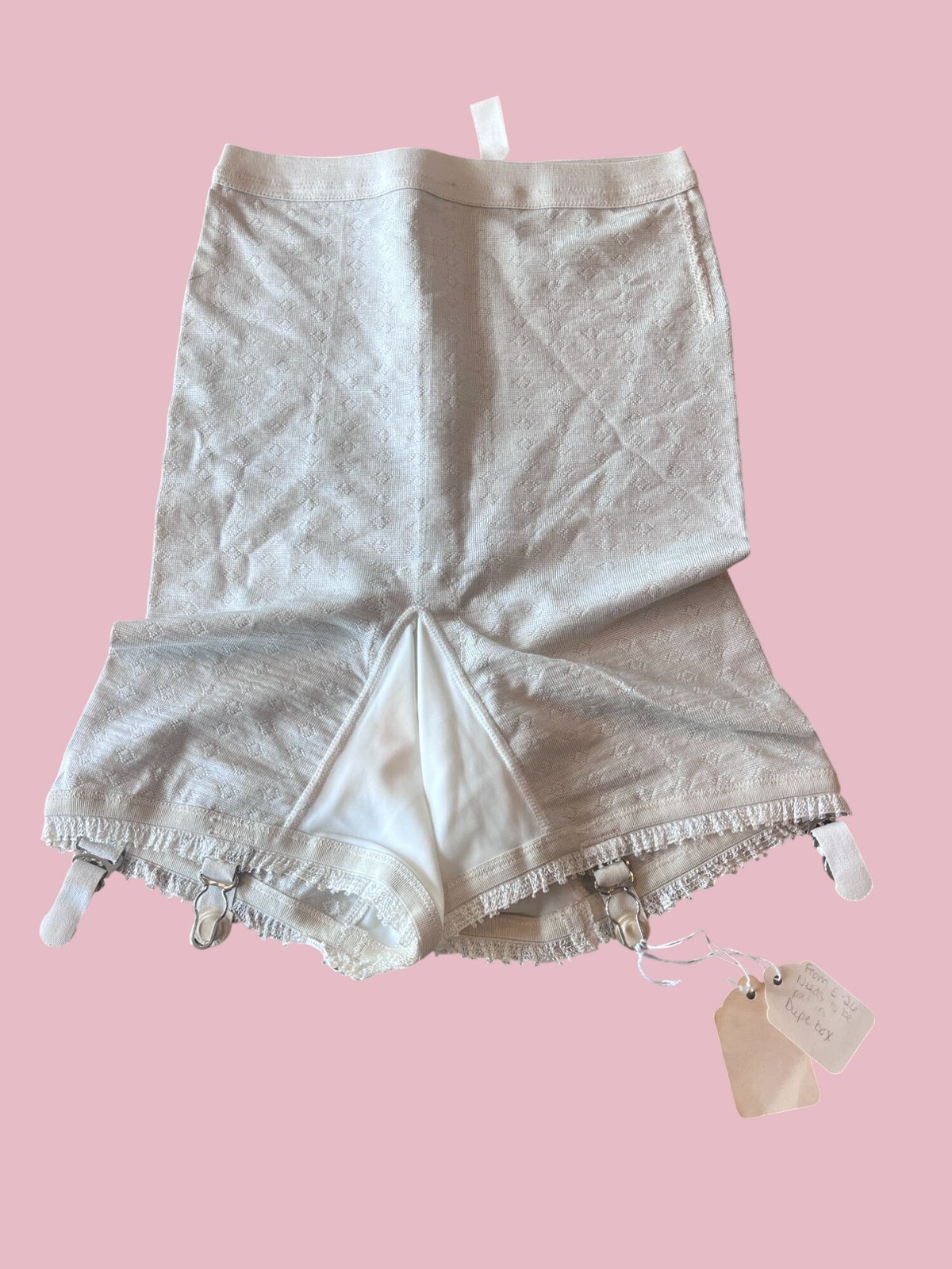 OOAK Salesman&rsquo;s Sample Long Leg Girdle w Garters Dated Aug 30 1951 museum buyer
