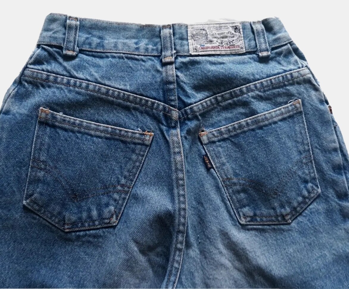 Vintage Levi’s Black Label Silver Metal California Straights Women&rsquo;s Jeans RARE