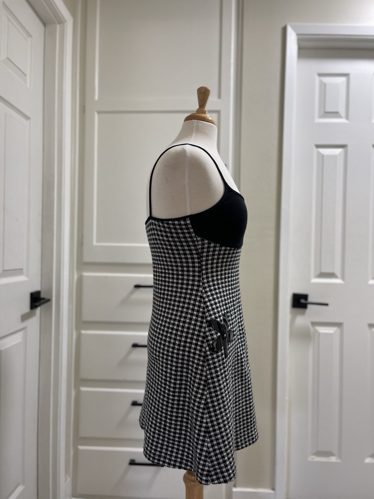 Vintage 90s Forever 21 U.S.A. Gingham Plaid Mini Dress Size Medium Y2K