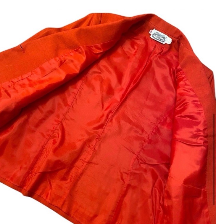 1970’s Vintage The Villager Red Tailored Blazer w Functional Front Pockets Small