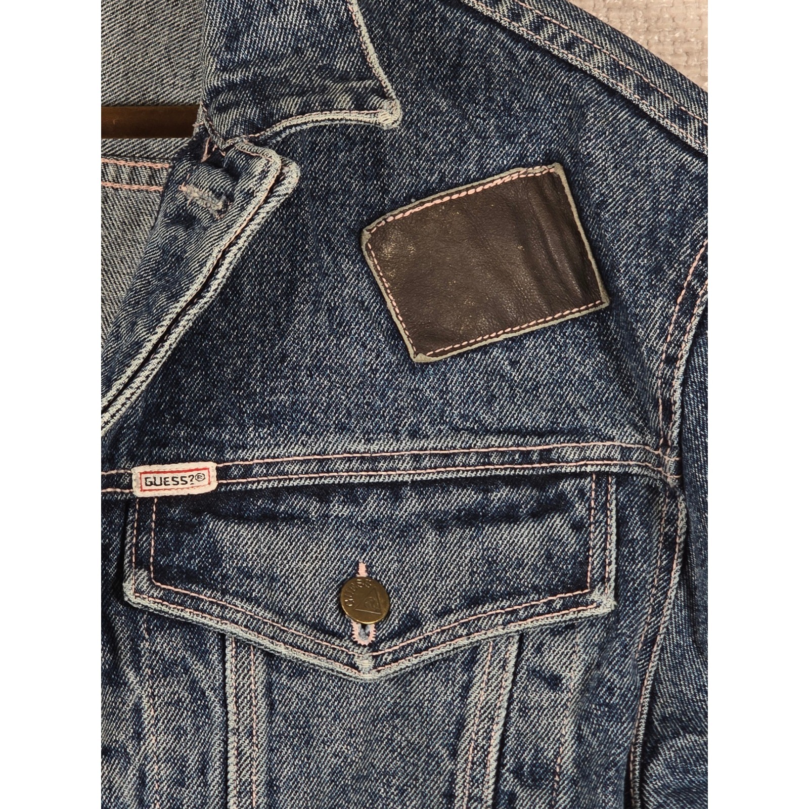 Vintage Guess Demin Jacket Georges Marciano Acid Wash Grunge Made in USA