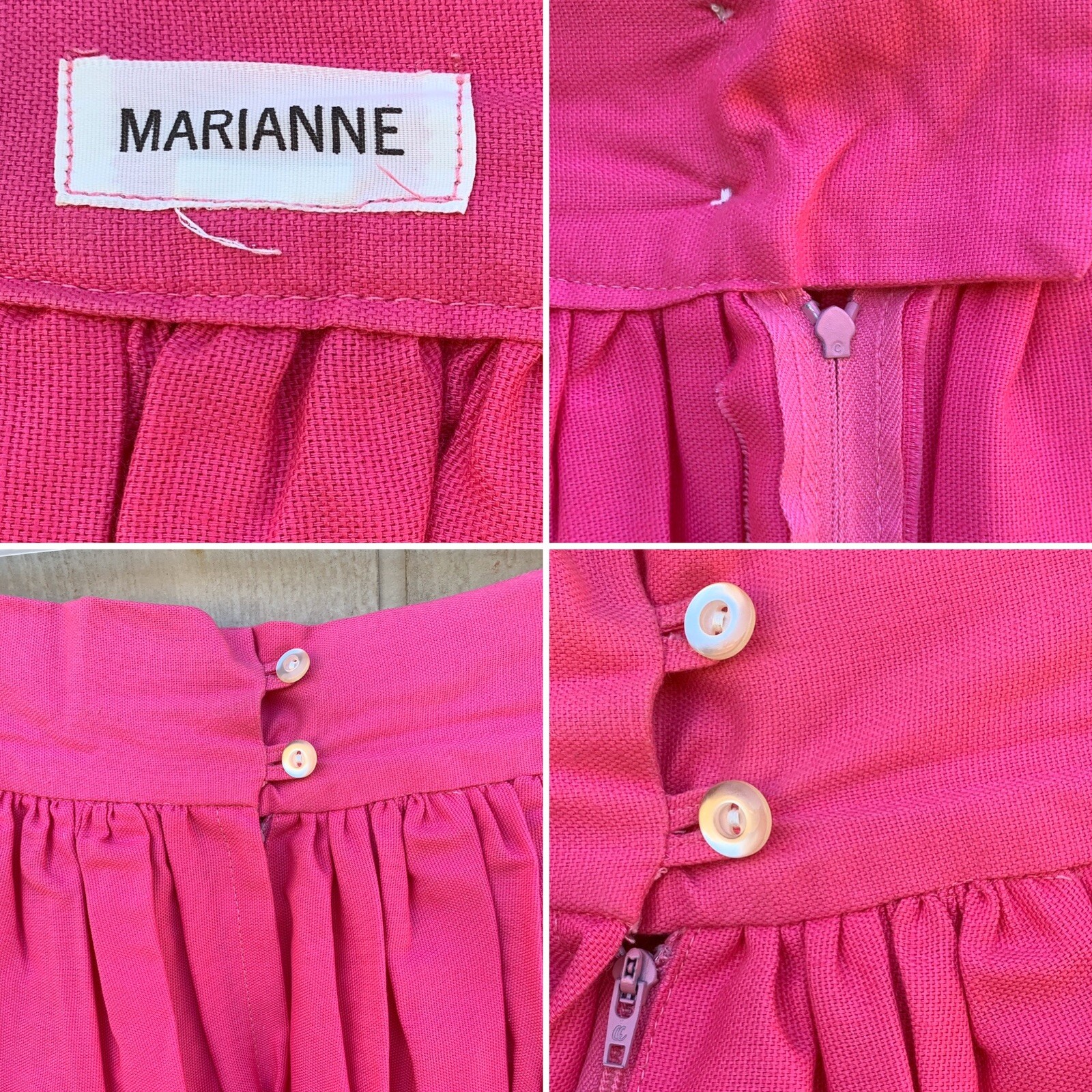 Vintage Marianne Pink & White Patchwork W/ Lace Maxi Skirt Hippie Boho 26” Waist