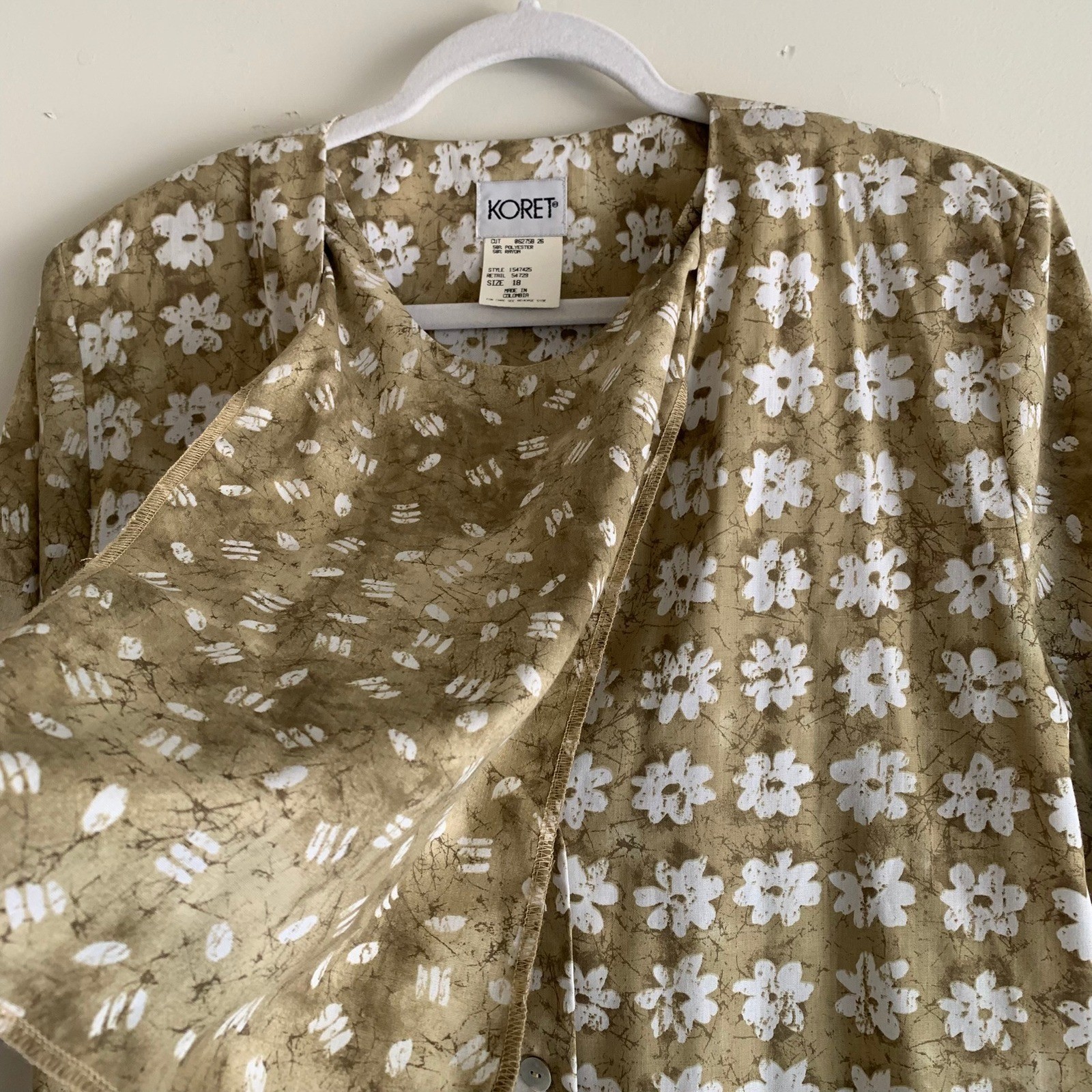 Vintage Koret Floral Button-Up Blouse Women&rsquo;s Short Sleeve Top 18
