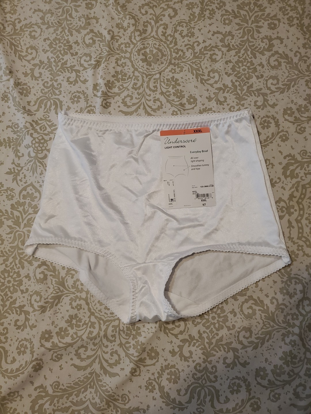 Vintage JCP UNDERSCORE Womens XXXL White Nylon Light Control Everyday Briefs