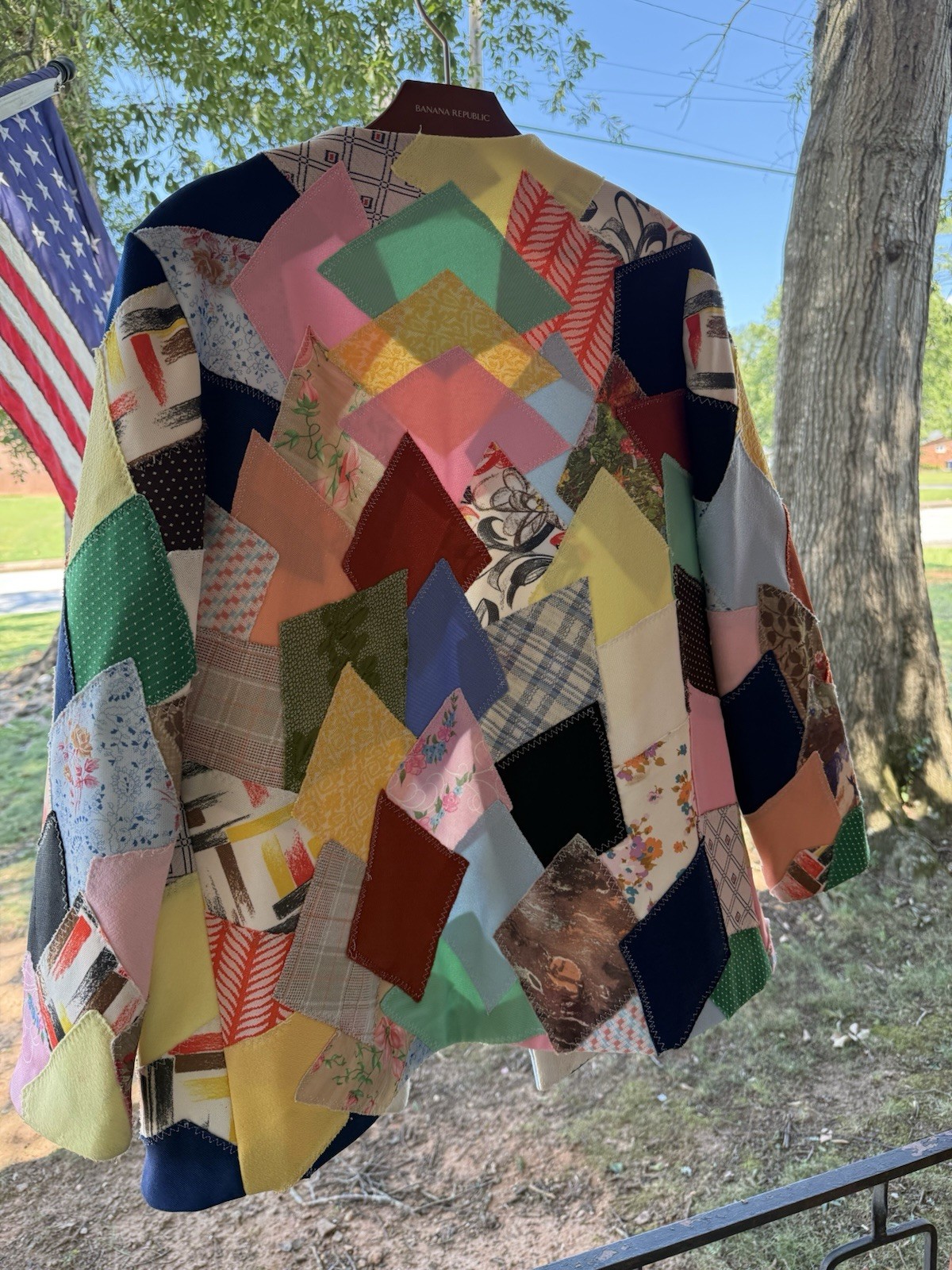 1970s Vintage Crazy Quilt Patchwork Jacket Preppy Lilly Pulitzer Vibe – Med/Lg