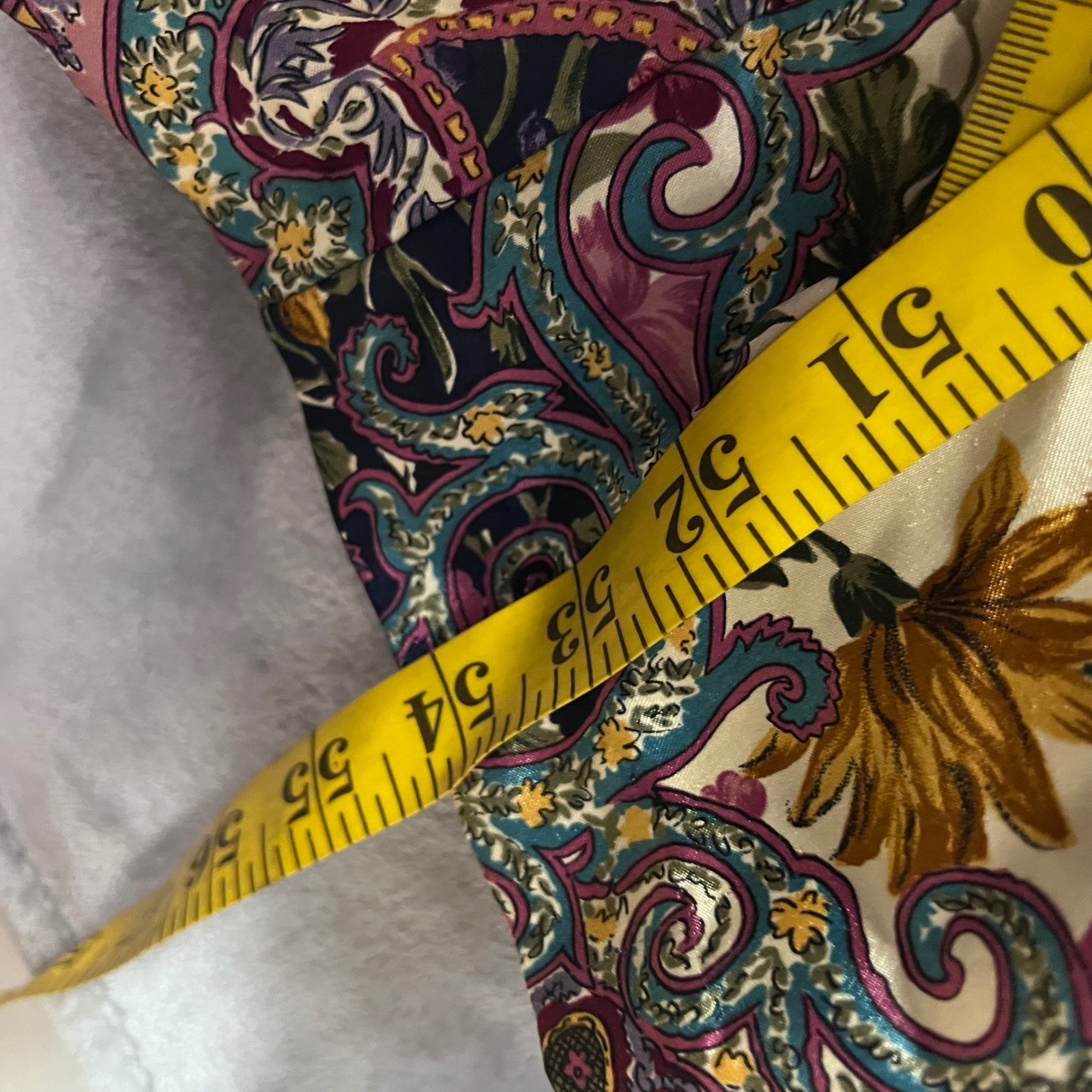Vintage Dynasty Robe Kimono Paisley Floral Satin Duster Large Multi-Color 433545