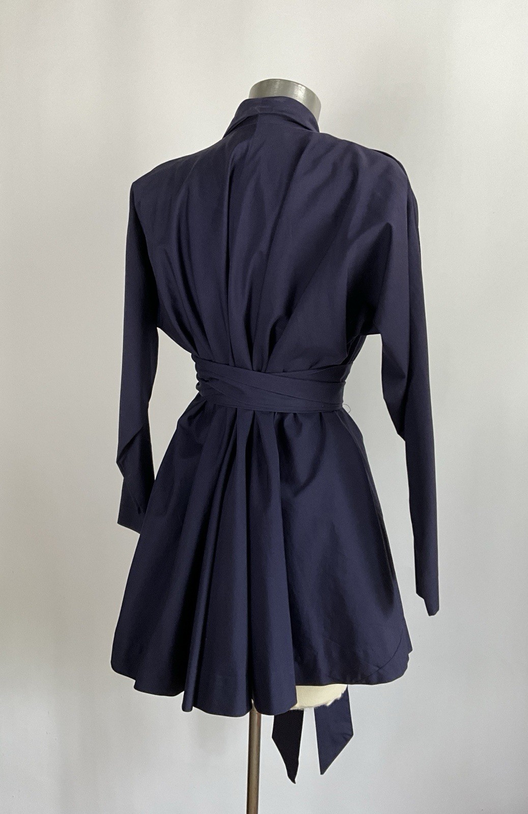 Vintage 1950&rsquo;s Claire McCardell Navy Silk Faille Jacket with Double Wrap Belt