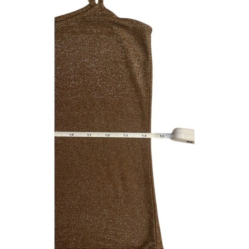 Boutique Essentials Gold Metallic Shimmer Camisole Top Adjustable Straps