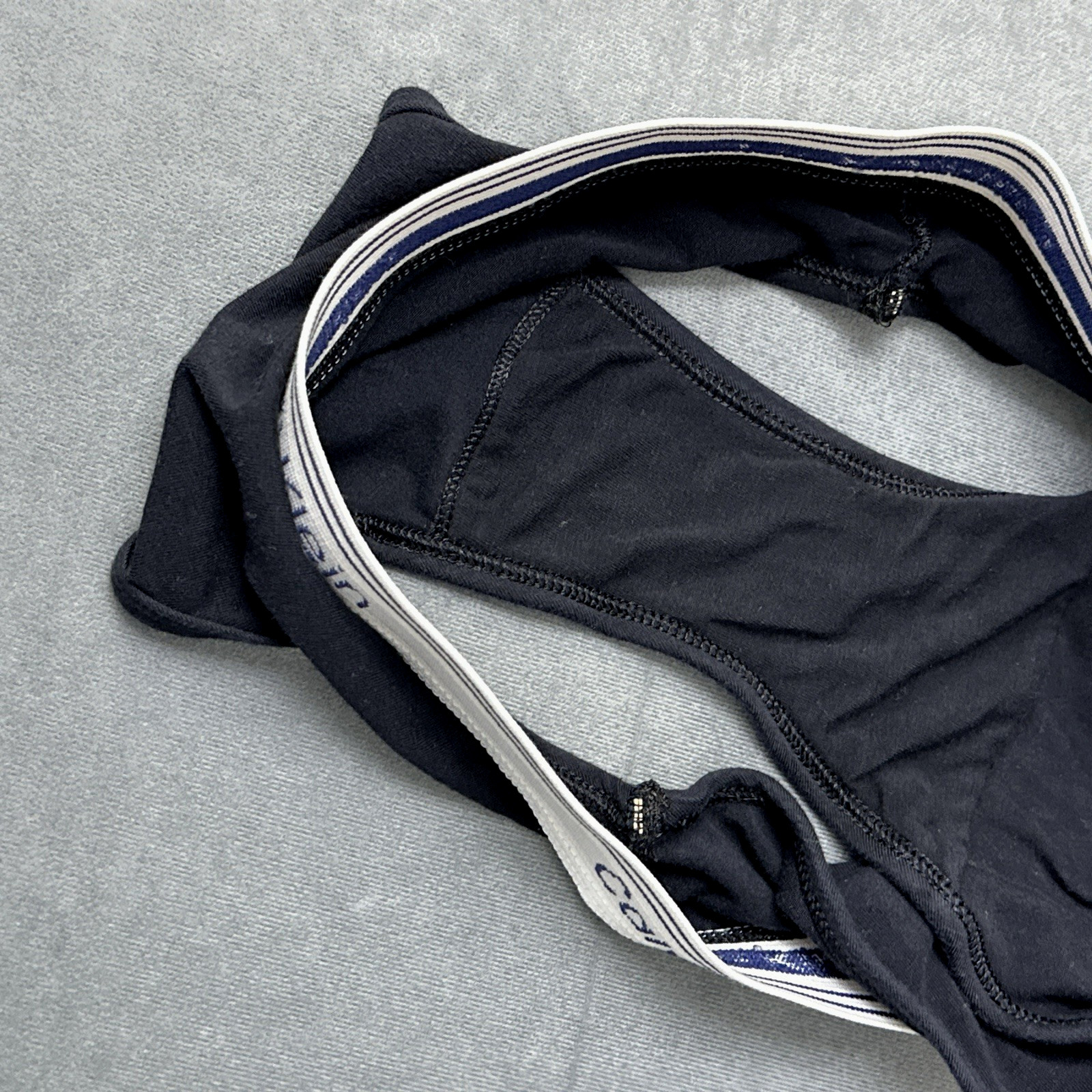 Vintage 1994 Calvin Klein Athletic Black High Cut Briefs USA Logo Waist Large