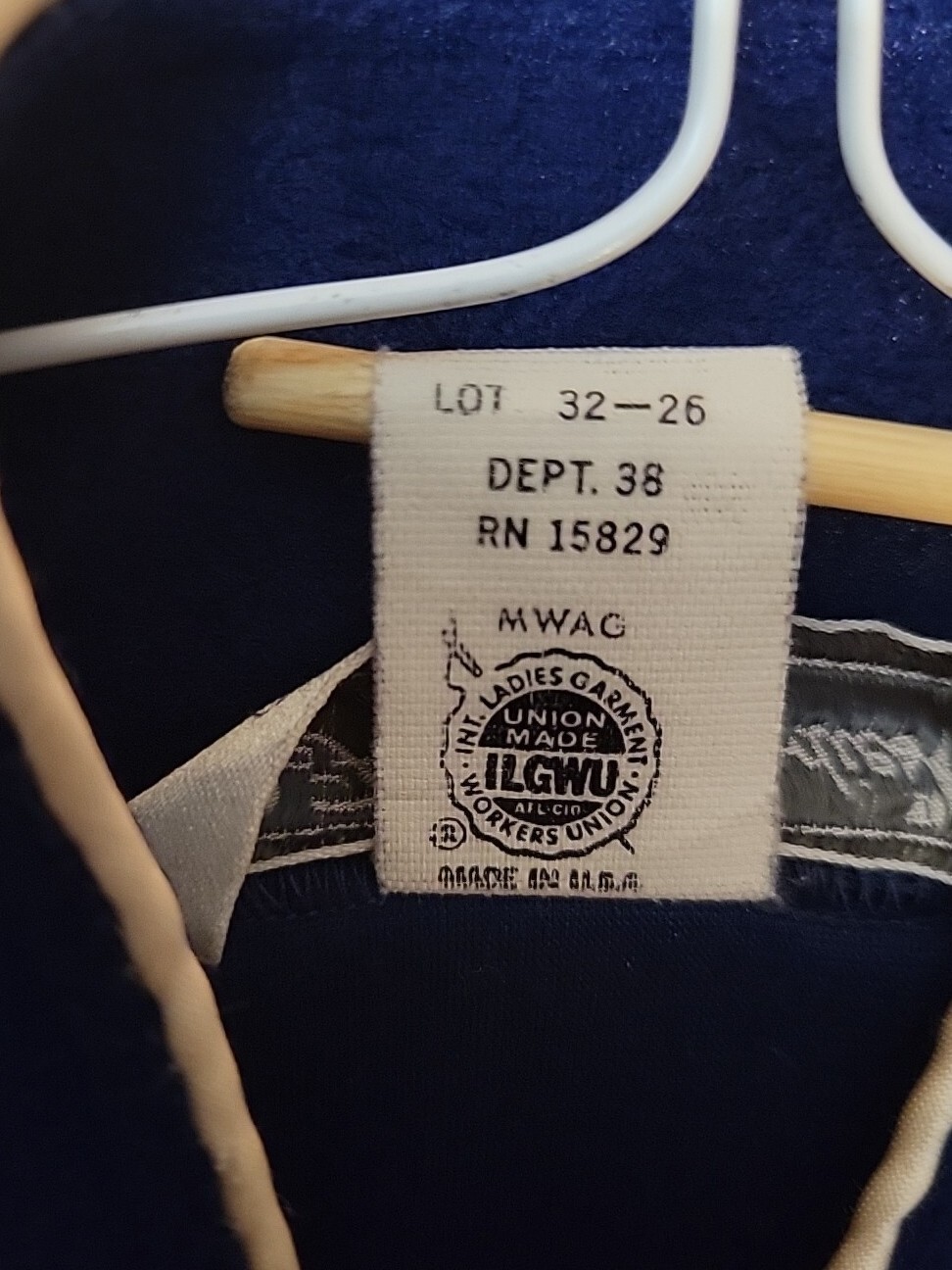 Lounge Bath Robe Navy Blue Medium Famous Bodies 12-14 ILGWU Union Vtg USA READ