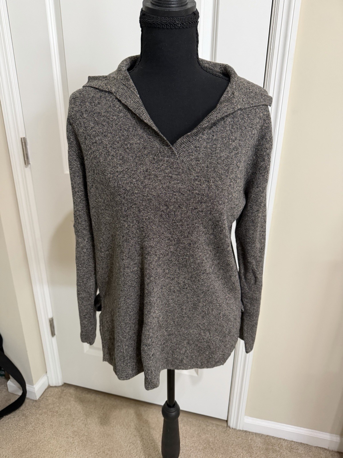 Vintage 90s Chico’s Design Linen Cotton Marled Knit Sweater Women’s Size 1