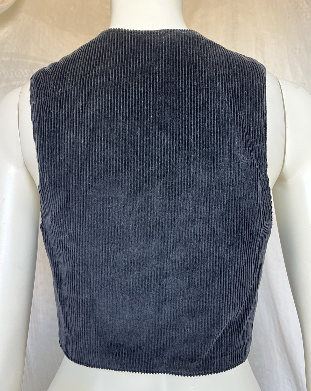 Vintage 70s Corset Vest Underbust Waistcoat Handmade Reversible Goth Festival S