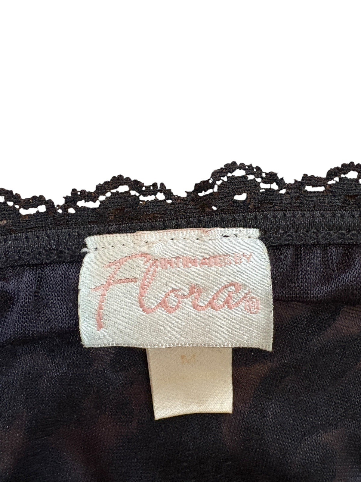 Vtg 90s Intimates By Flora Black Burnout Velvet Babydoll Nightie Lace Keyhole M