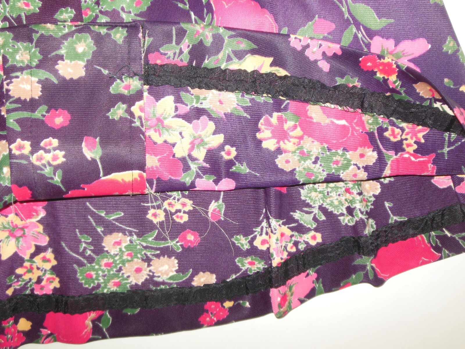 Vintage Floral Dress sz ~S Large Collar Button Front w Belt 60&rsquo;s 70&rsquo;s Sleeveless
