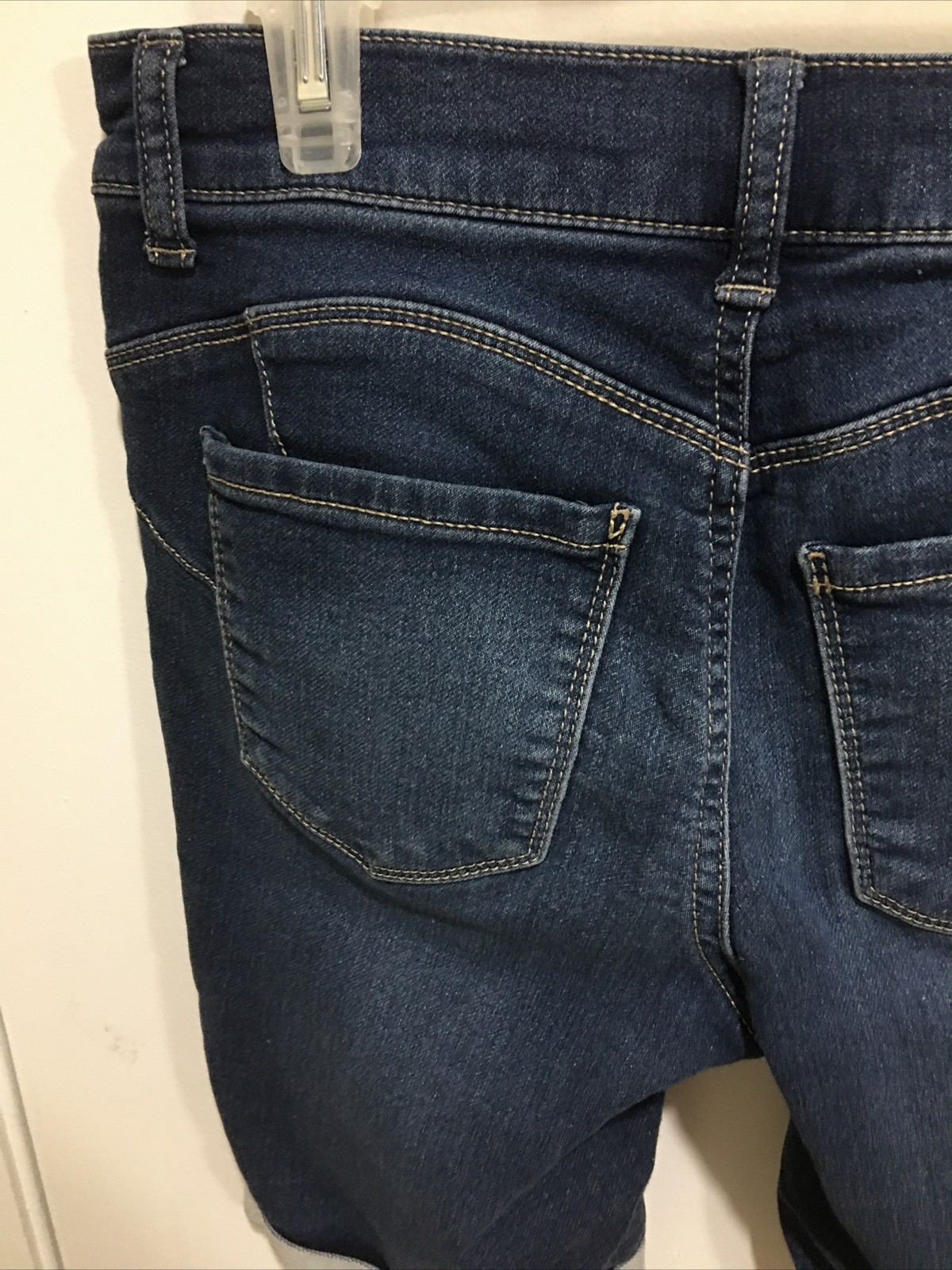 Juicy Couture Blue Denim Stretchy Cuffed Shorts Size 4 Hipster Glam Summer