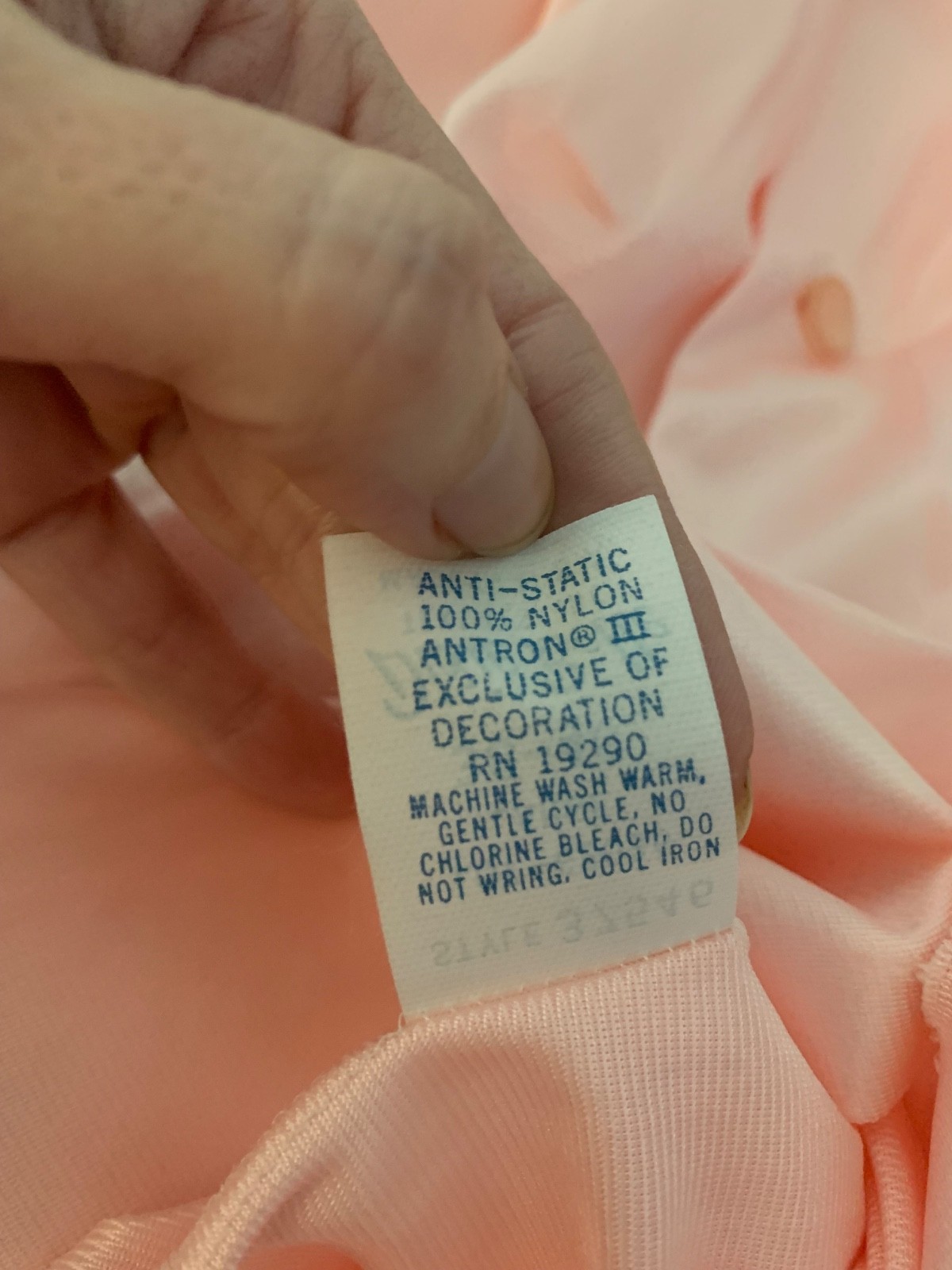NWT Vintage Pink “Dixie Belle” Nylon Peignoir Robe w Lace Accents Maxi