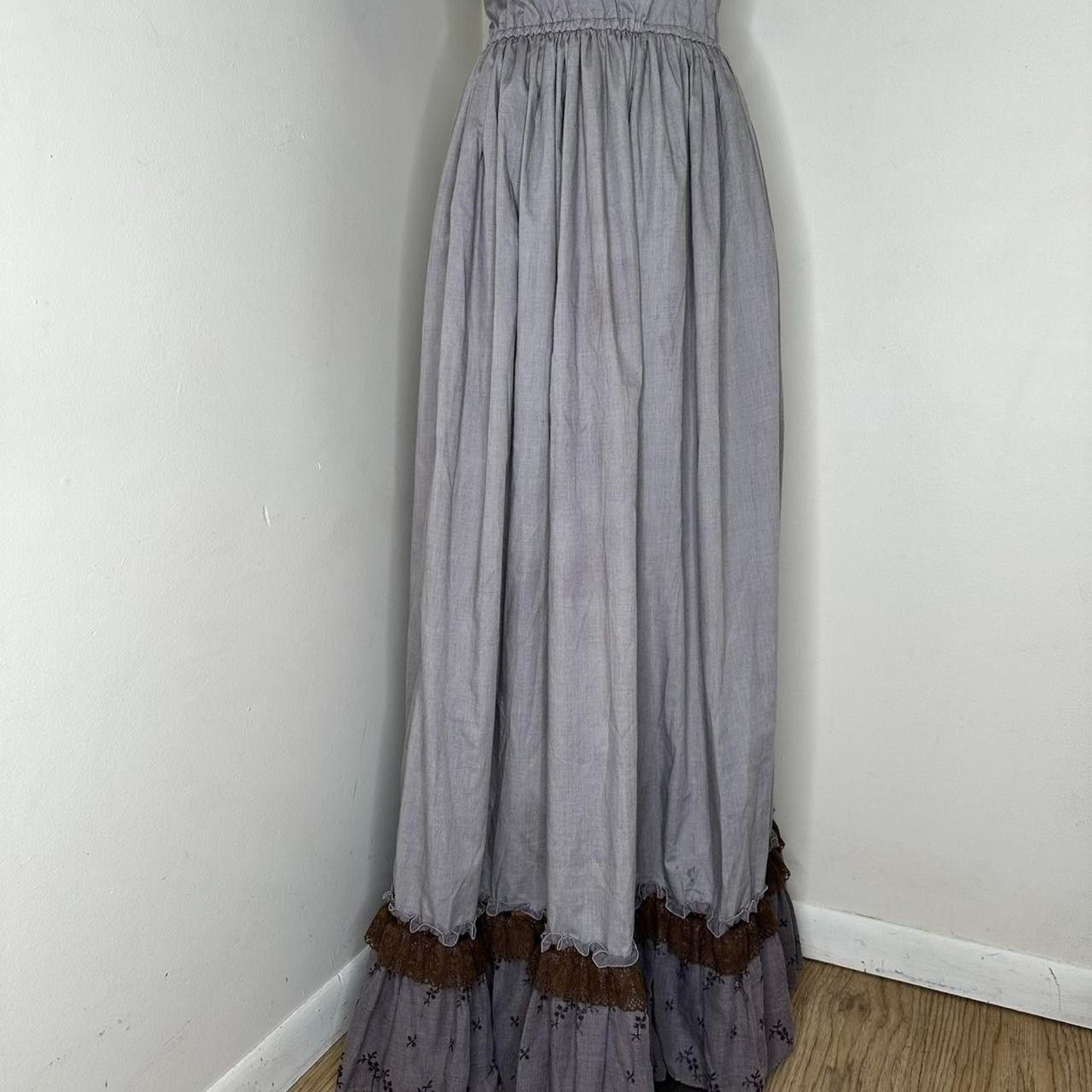 Vintage Handmade Gray Regency Gown