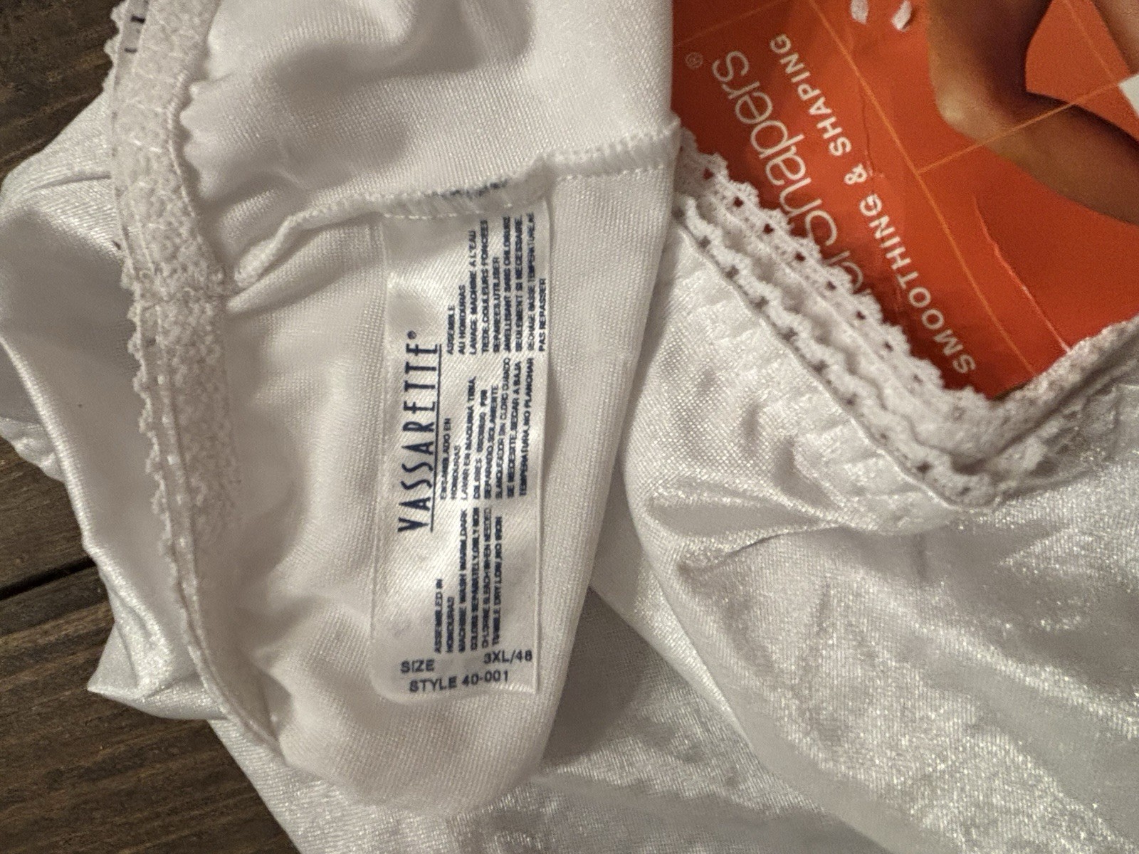 3X Vassarette Undershapers Panties Smoothing & Shaping 40001 White Satin NOS