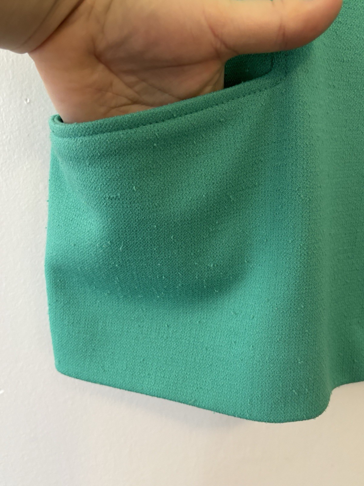 Vintage Lady Graff Jacket Green Pockets Large Button Front Textured