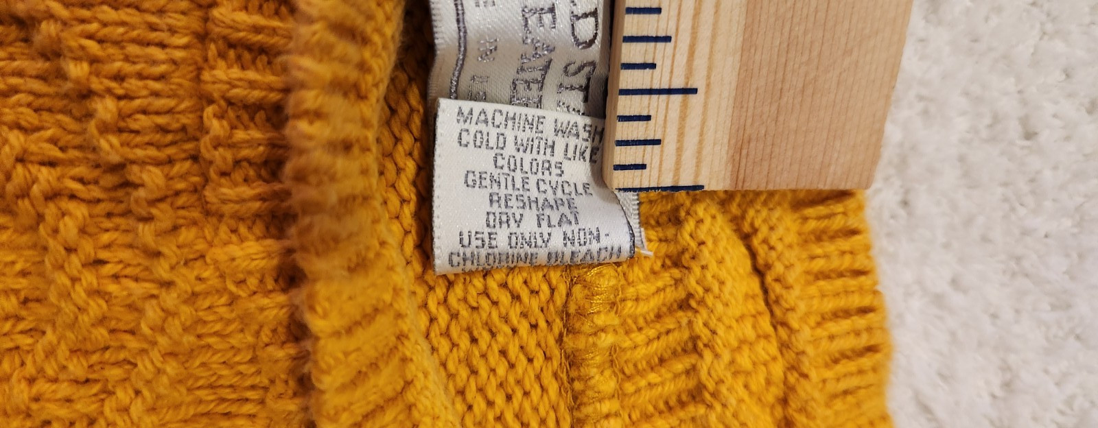 Vtg United States Sweaters 100% Cotton Knit Pullover Large Yellow Gold Chunky OS