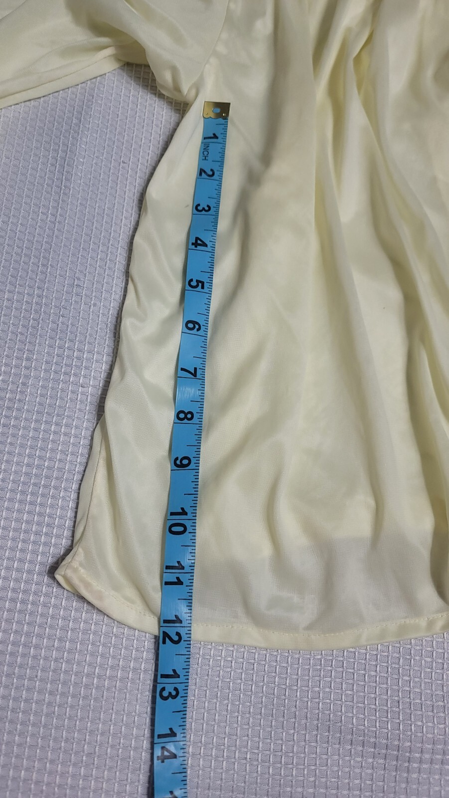 PHILMAID Pale Yellow Button Nylon SHEER LACE BED JACKET 1960s Lingerie 32/34