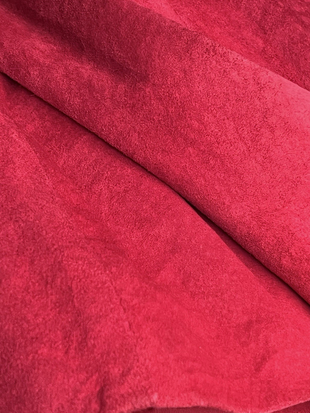 Vtg 80s 90s LaNouvelle Renaissance Women’s M Red Suede Leather Swing Coat Gen X