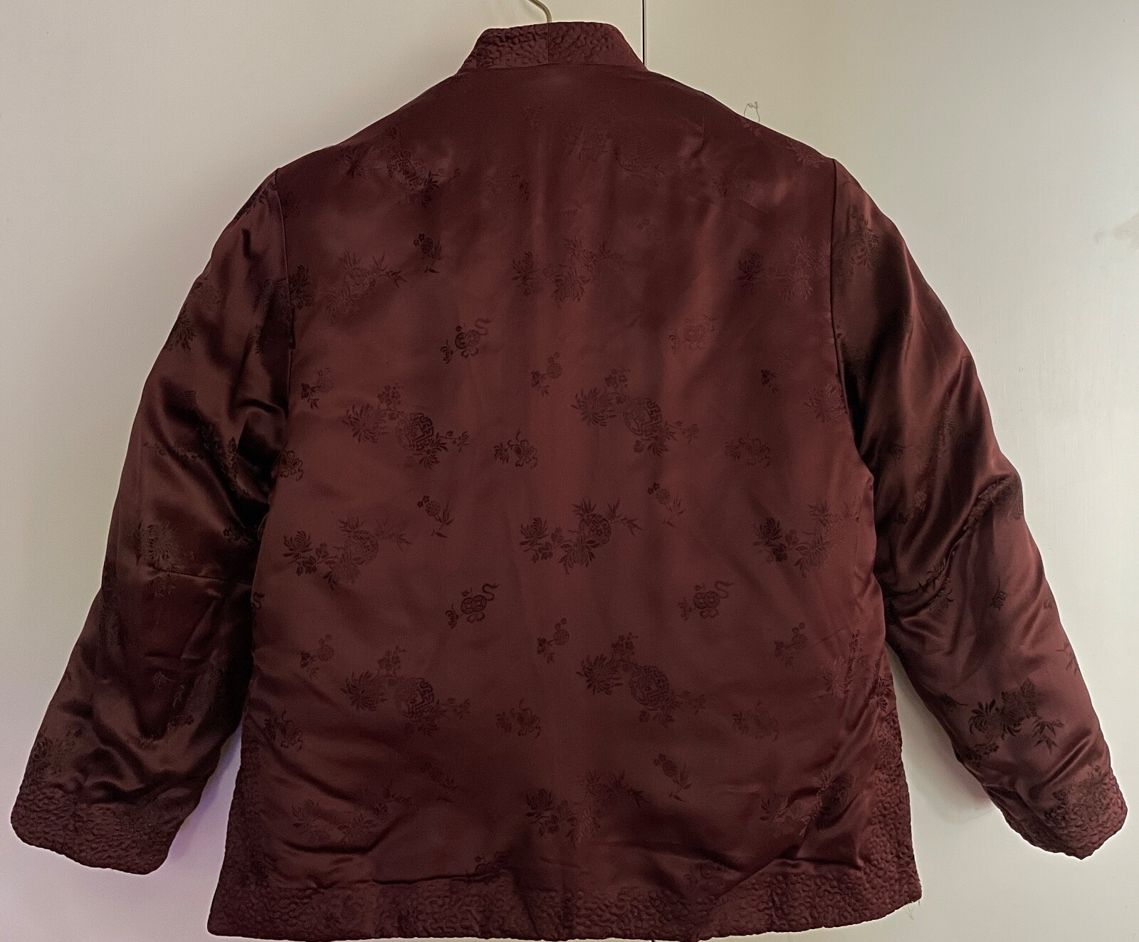 Vintage Chinese Reversible Jacket, sz. XL, Solz Squirrel, silk?/rayon?