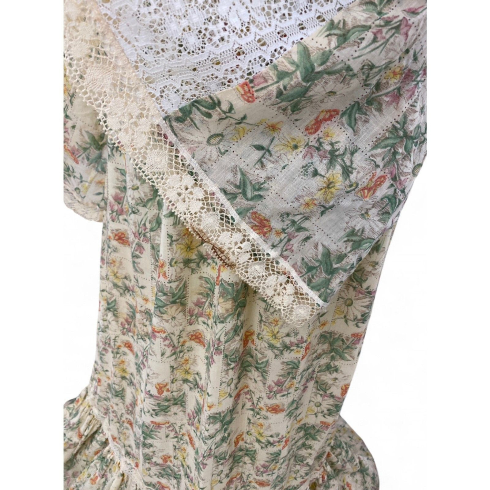 Whimsigoth Cottagecore Feminine Boho Festival Maxi Dress Lace Bell Sleeves