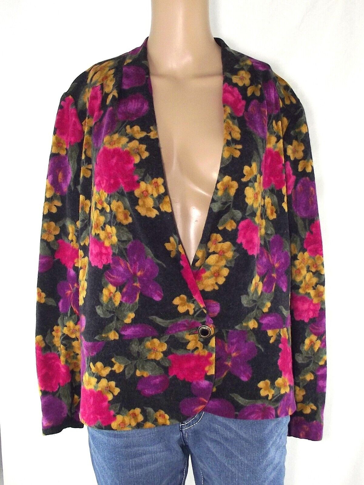 Romy Women&rsquo;s Sweater Jacket 46 Eu42 Xl Extra Large Vintage 70s Angora Wool