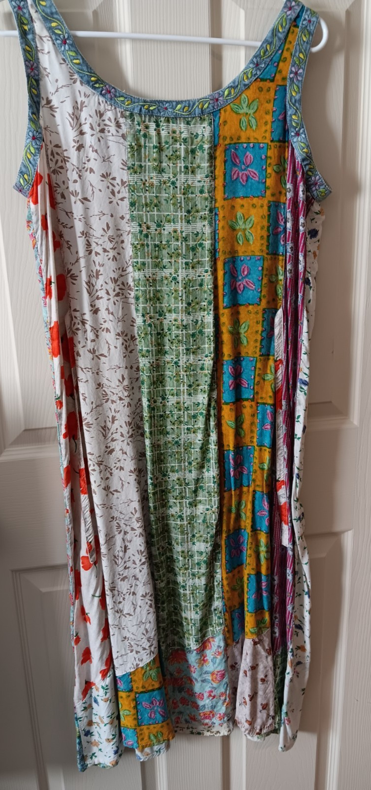 Vintage Sacred Threads brand patchwork Dress Size M, Boho look, Cottagecore