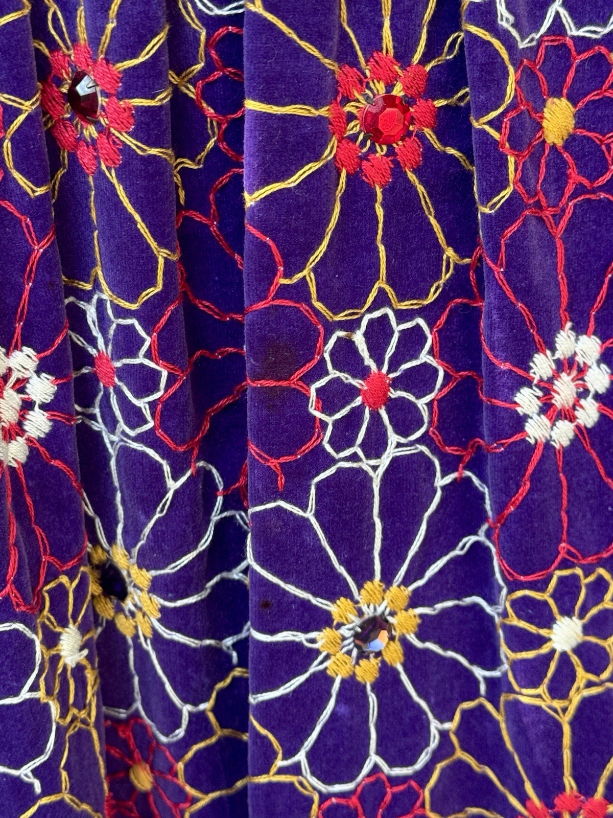 Oscar de la Renta Boutique 1960s Purple Sequin Maxi Dress Bohemian Size 10