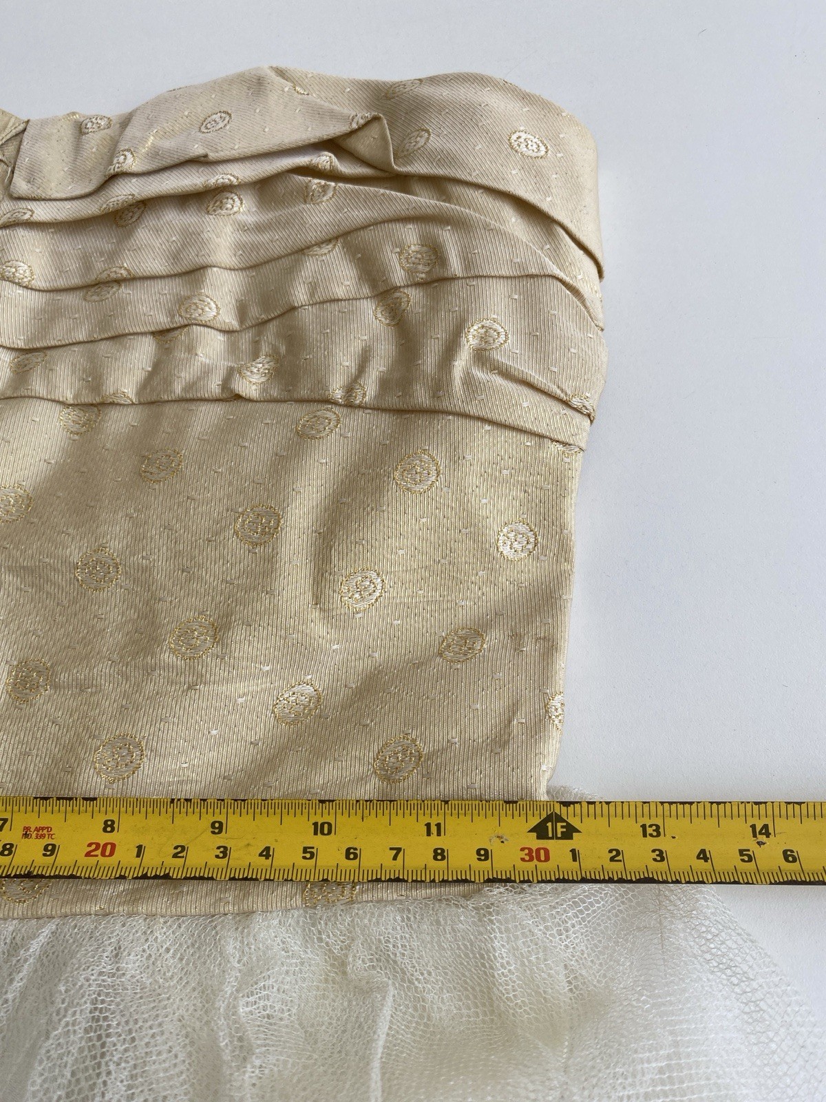 Vintage 50s S Strapless cotillion party Prom dress long Ivory Tulle