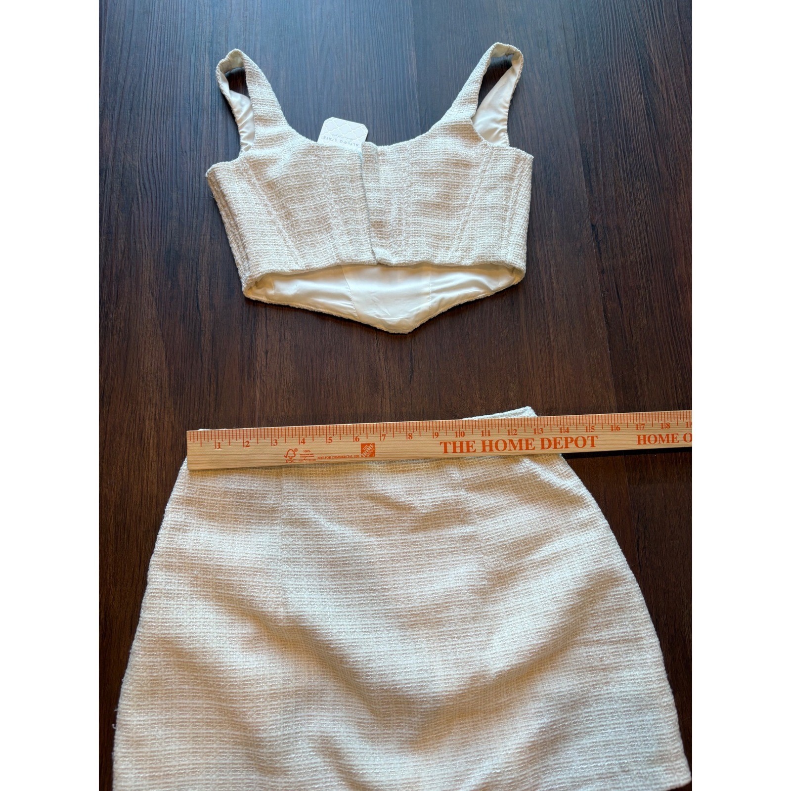 ♾️Altar&rsquo;d State Two-Piece Set Pearl Button Crop Top Skirt Cream XXS/S Bridal♾️
