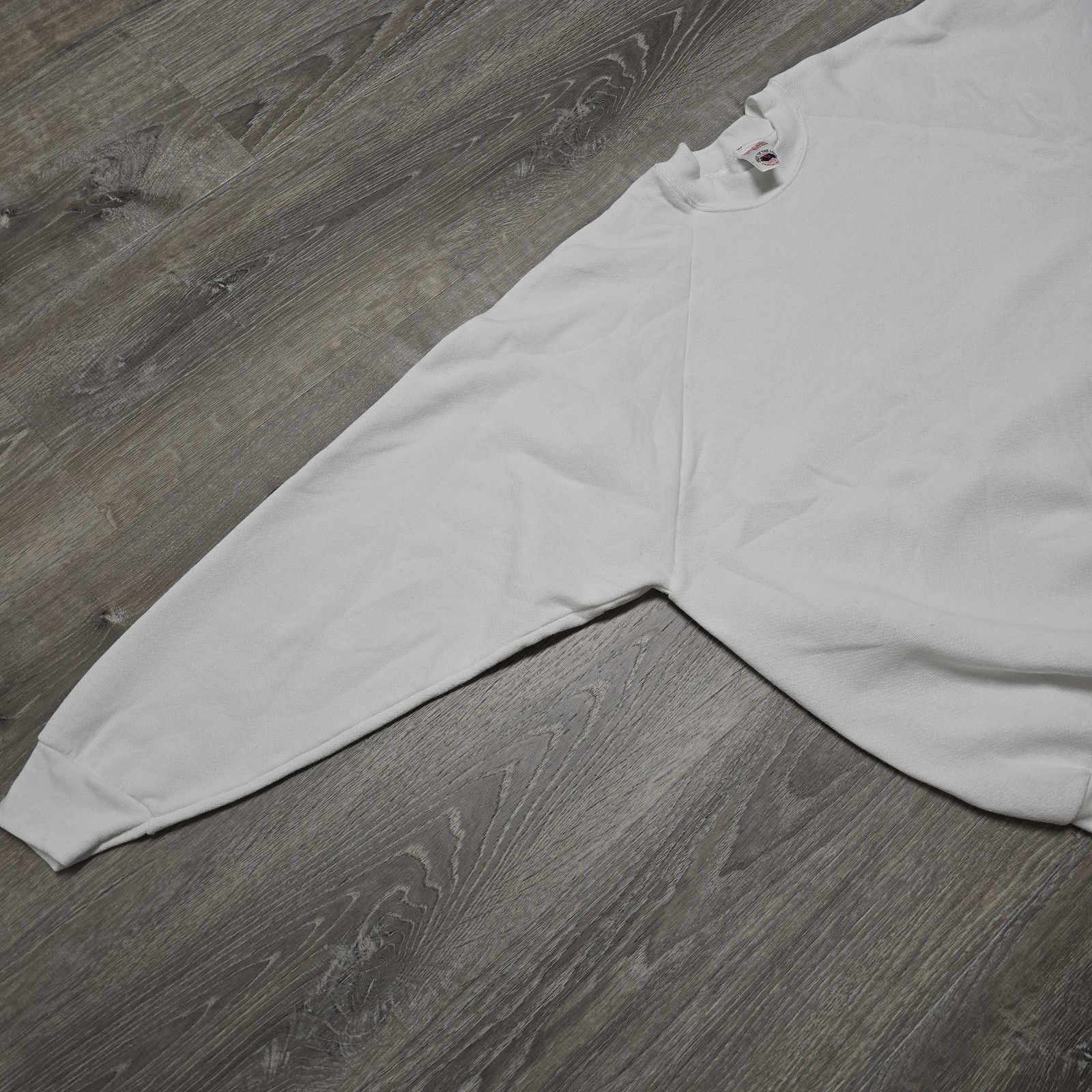 Vintage Ladies Fruit Of The Loom Blank White Sweatshirt USA Made XL Raglan 90s